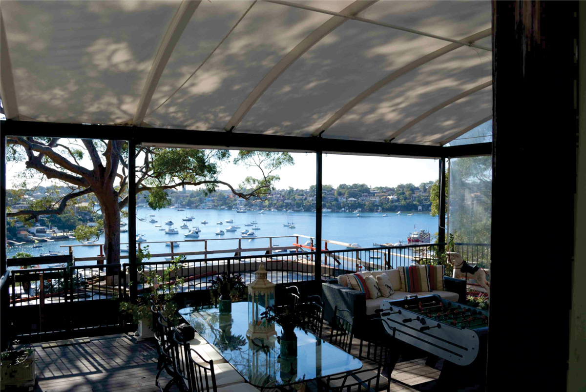 batten awnings with poles