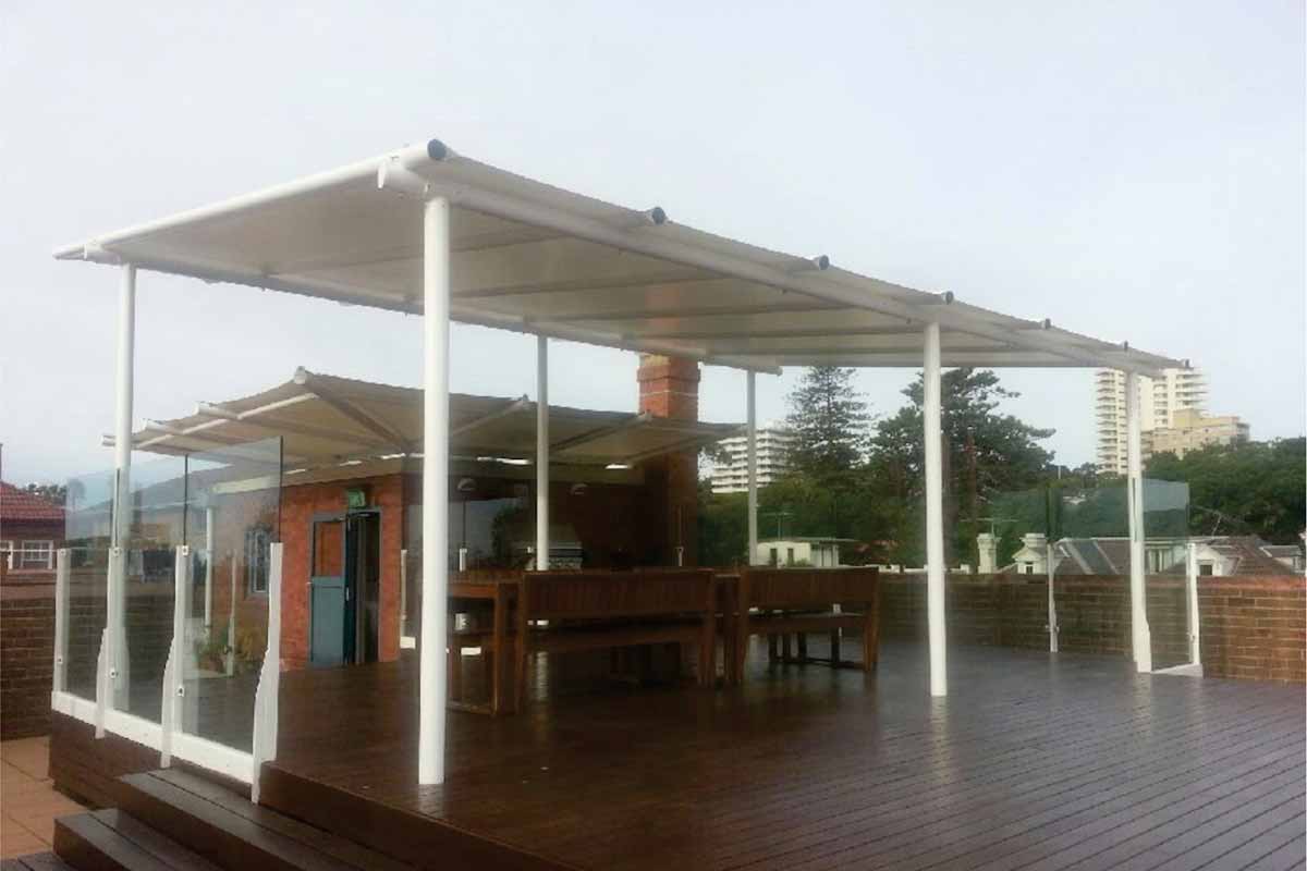 freestanding batten awnings