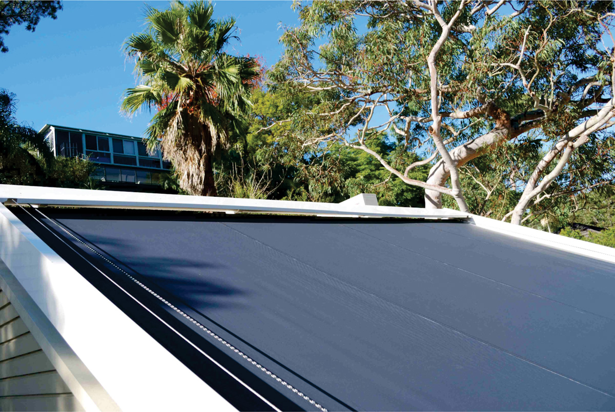 retracting awnings for glass roof