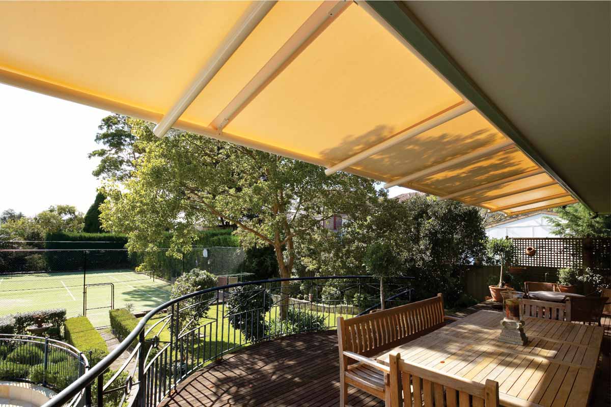 roof mounted cantilevered awnings